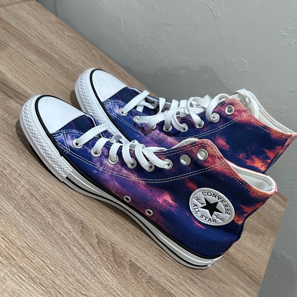 Converse High-Tops in Purple and Pink